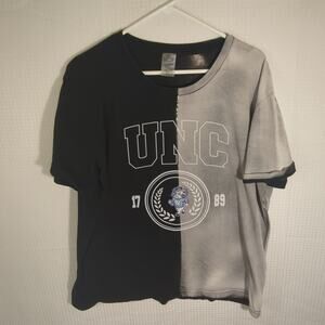 UNC Tar Heels XXL Split Dye T Shirt Black Gray Gameday Couture College Graphic